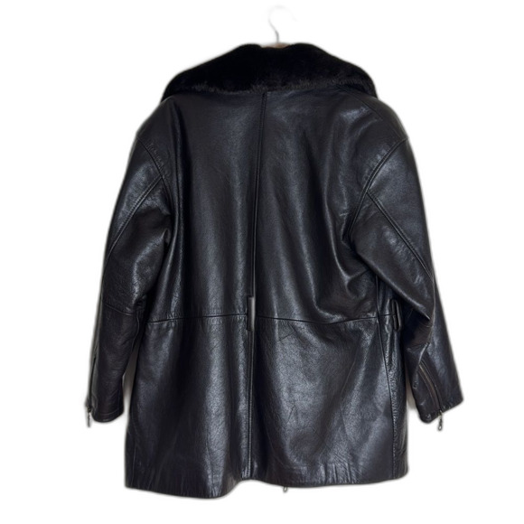 Vtg Wilsons thinsulate Leather jacket Asymmetrical Zip Lined chocolate Brown S - Picture 13 of 16